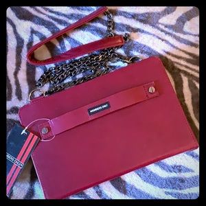 Members Only Burgundy Clutch With Strap New